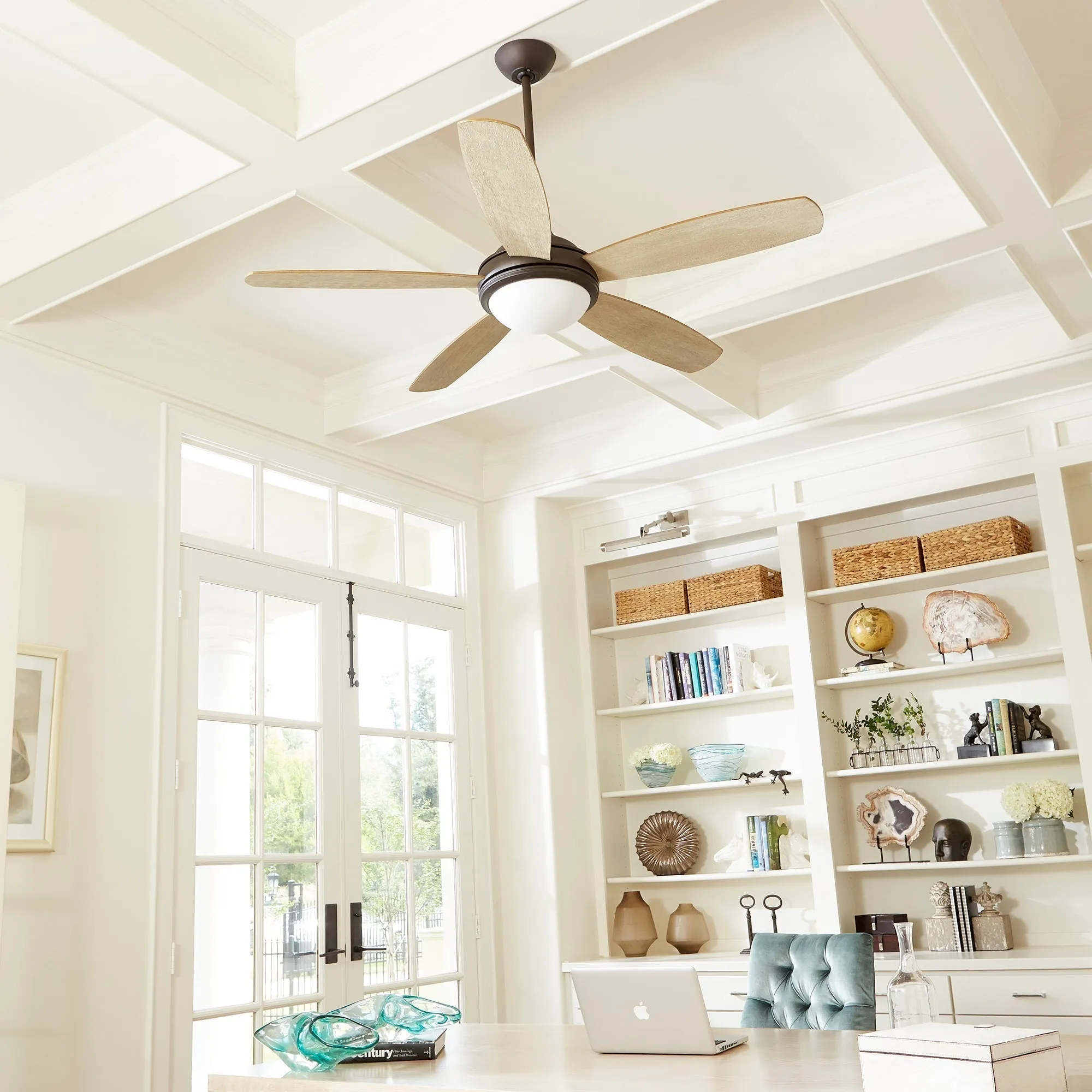 Quorum Colton 36525-9186 Ceiling Fan - Oiled Bronze W/ Satin Opal