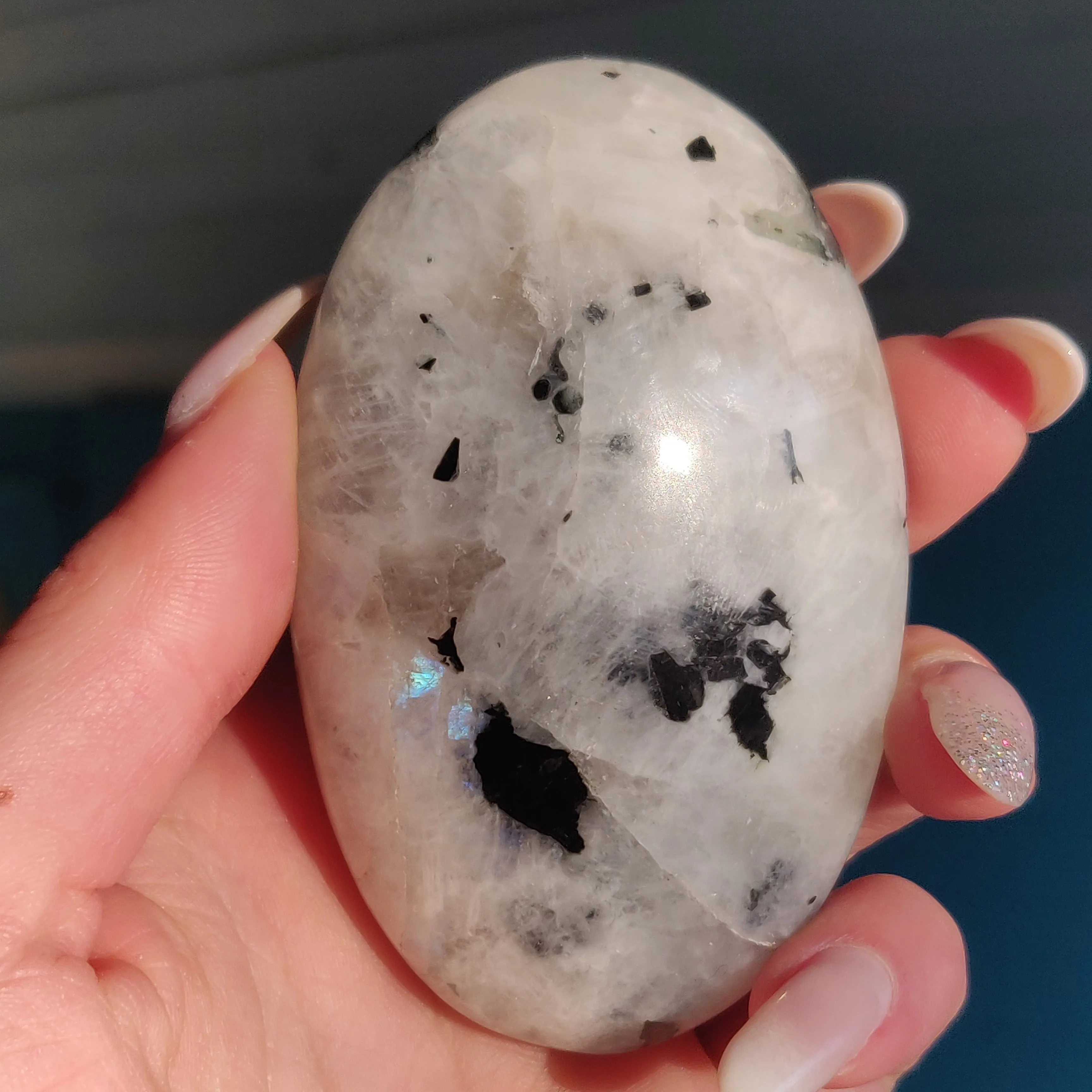 Rainbow Moonstone Palm Stone (#4)