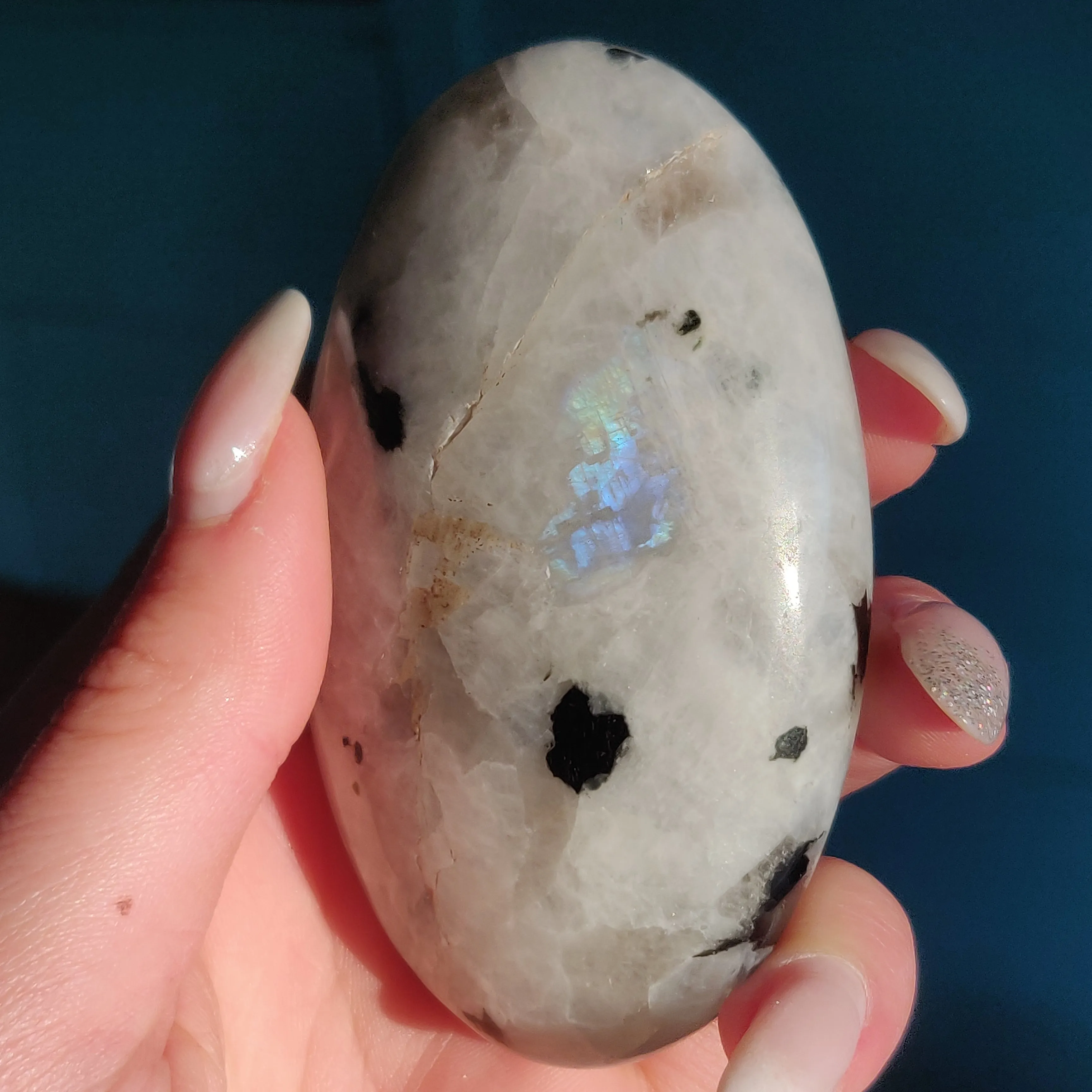 Rainbow Moonstone Palm Stone (#4)