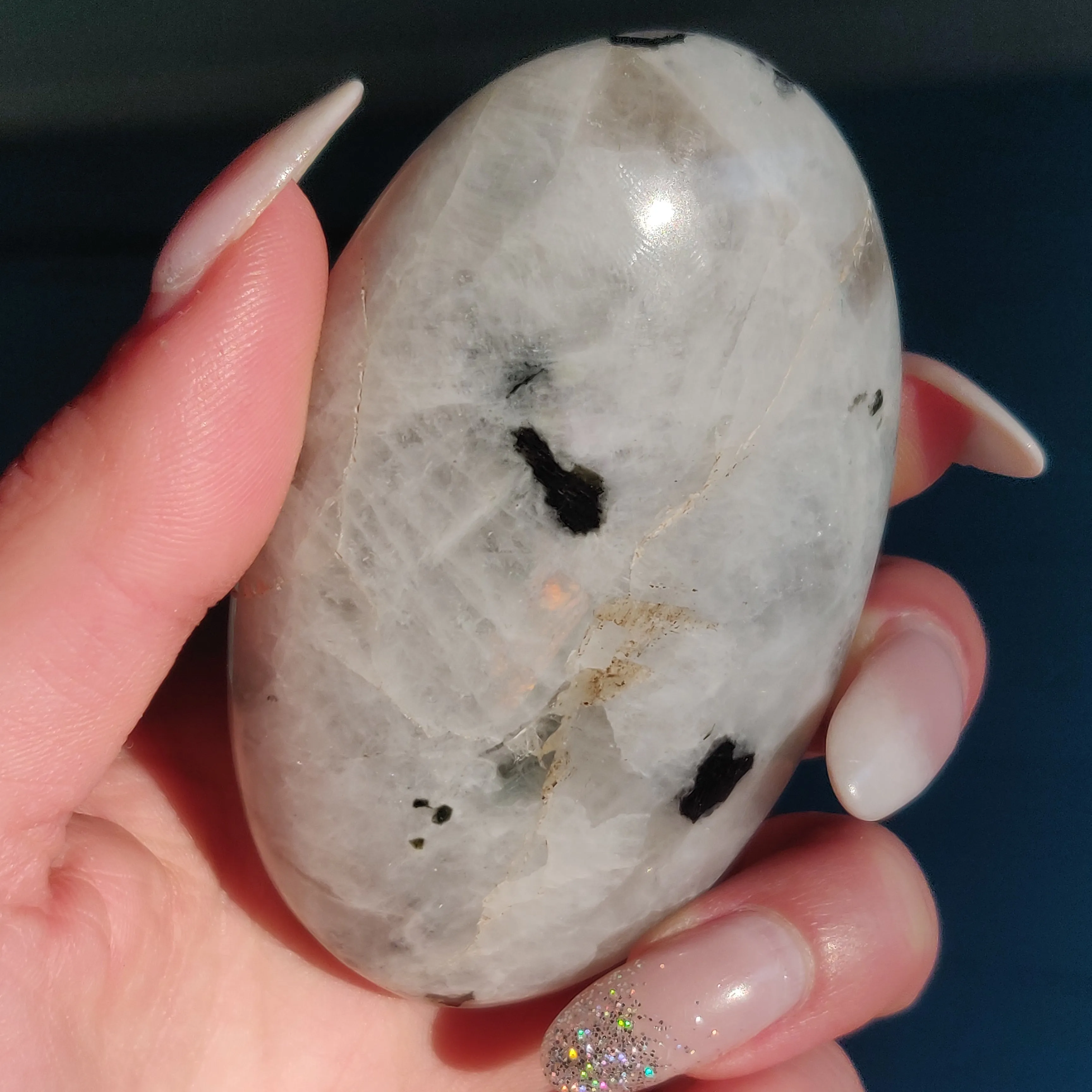 Rainbow Moonstone Palm Stone (#4)