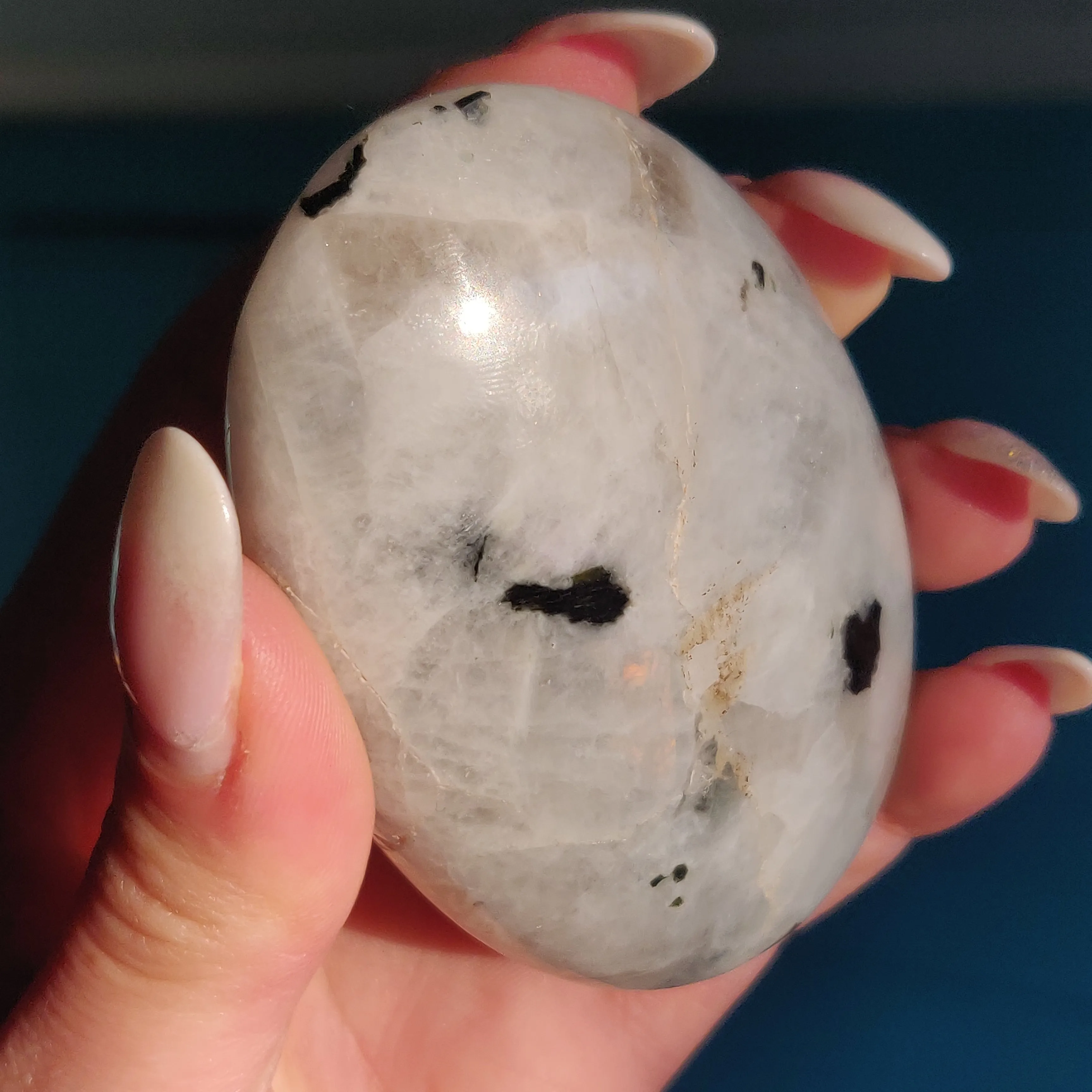 Rainbow Moonstone Palm Stone (#4)