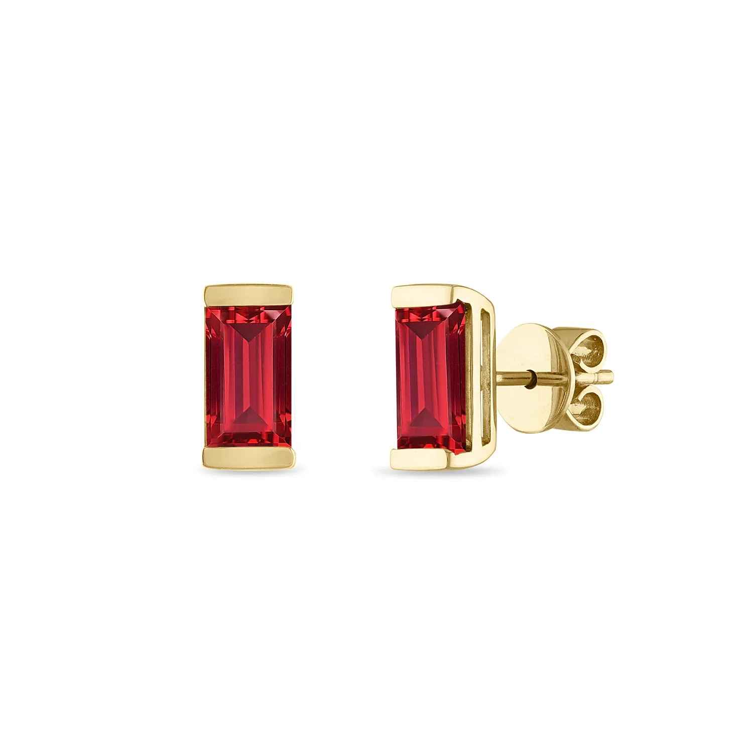 Rhodolite Garnet Bonbon Stud Earrings