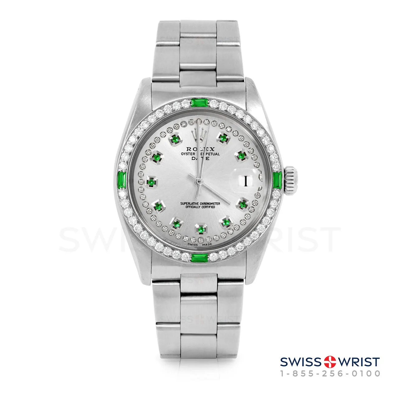 Rolex Date 34mm | 1500-SS-SLV-STRE-4EMD-OYS