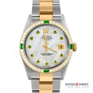 Rolex Date 34mm | 1500-TT-WMOP-EMD-AM-4EMD-OYS