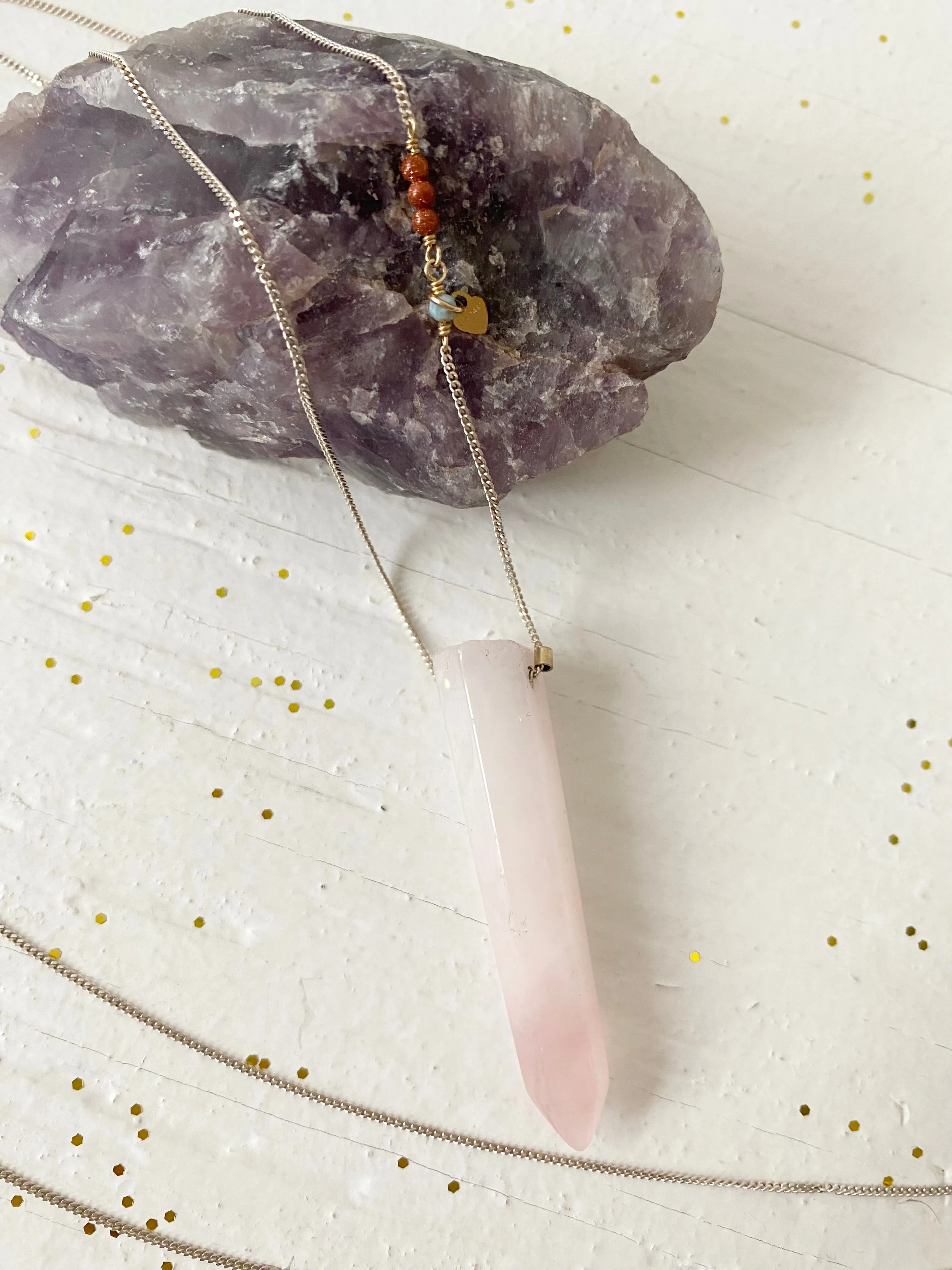 Rose Quartz Infinity Necklace