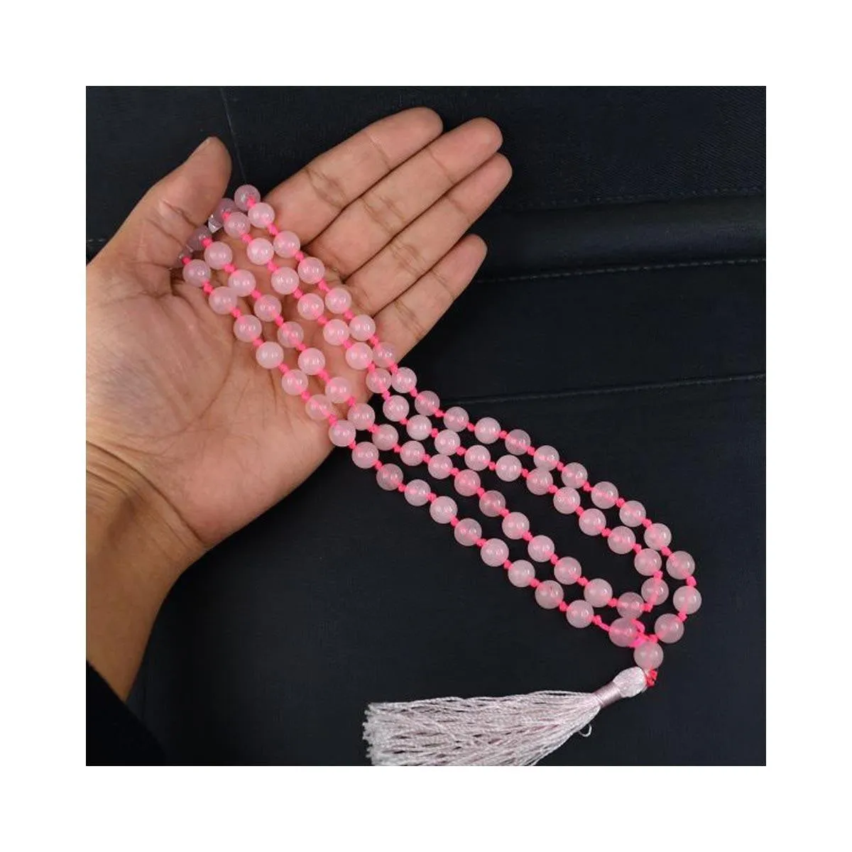 Rose Quartz Round Beads Mala