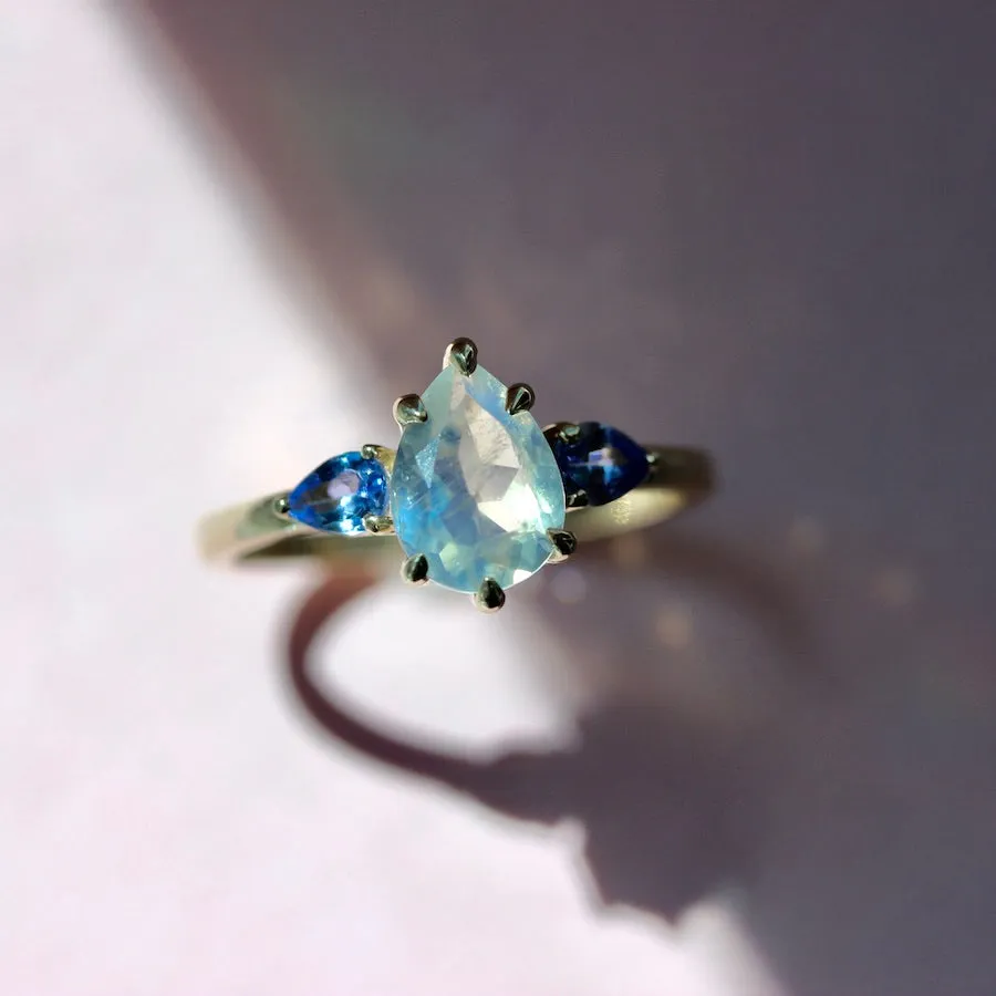 Snowdrop Pear Cut Moonstone Ring