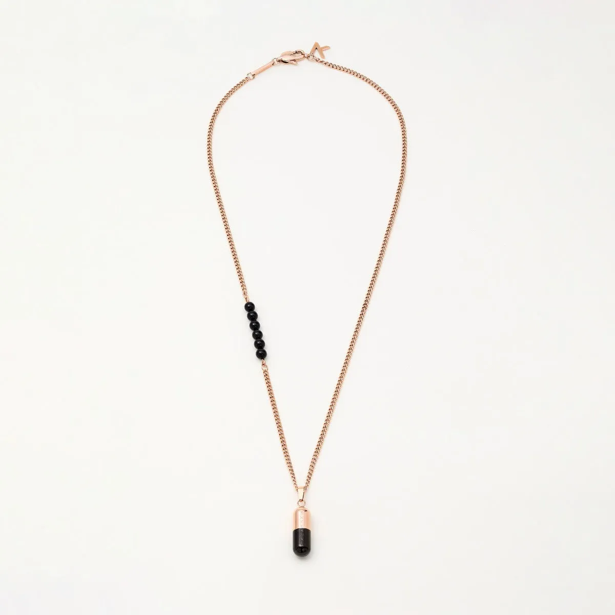 Spin Rose Gold Mesh   Capsule Necklace Rose Gold