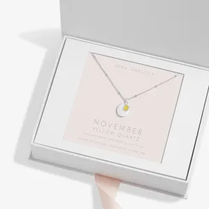 Sterling Silver Birthstone A Little November Necklace JJS0080