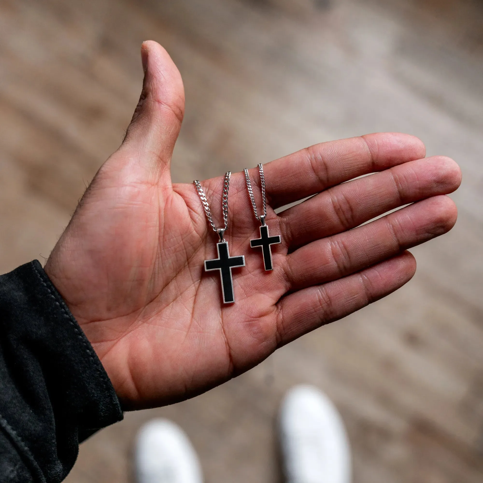 Stone Cross (Large) - Black Onyx