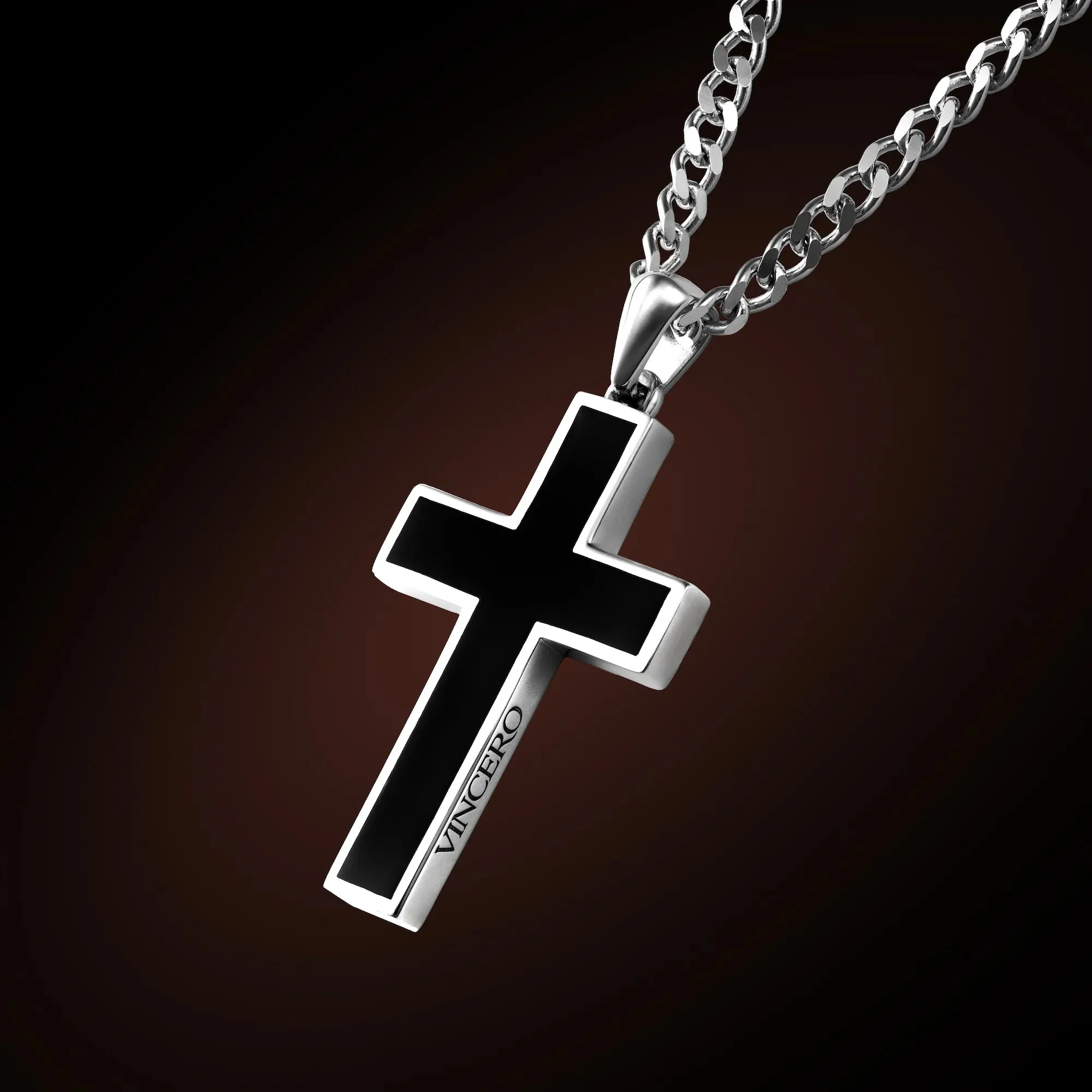 Stone Cross (Large) - Black Onyx